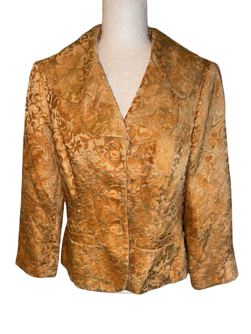 Anthropologie Elevenses Vintage Brocade 3/4 Sleeve Blazer Jacket - 12
